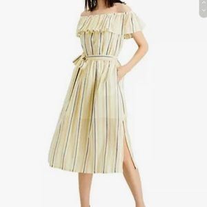 Michael Kors Women Dresses Ruffled Off-The-Shoulder Dress In Saffron